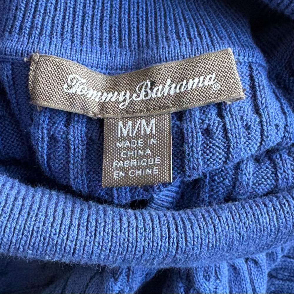Tommy Bahama Pickford Blue Cable Knit Sleeveless Sweater Dress M - Picture 6 of 6